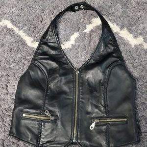 Leather Halter Top